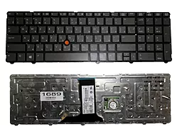 Клавиатура для ноутбука HP EliteBook 8760w 8770w без рамки With point stick черная