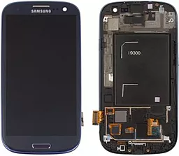 Дисплей Samsung Galaxy S3 з тачскріном і рамкою, оригінал, Blue