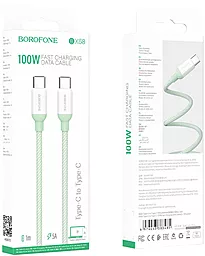 Кабель Borofone BX68 USB Type-C - Type-C 100w 5a 2м PD cable Green - миниатюра 4 Кабель Borofone BX68 USB Type-C - Type-C 100w 5a 2м PD cable Green - миниатюра 4