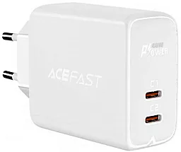 Сетевое зарядное устройство AceFast A9 40w PD 2xUSB-C ports charger white