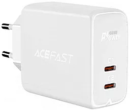 Сетевое зарядное устройство AceFast A9 40w PD 2xUSB-C ports charger white - фото Сетевое зарядное устройство AceFast A9 40w PD 2xUSB-C ports charger white