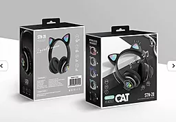 Беспроводные наушники котики с ушками CAT STN-28 Black - миниатюра 3 Беспроводные наушники котики с ушками CAT STN-28 Black - миниатюра 3