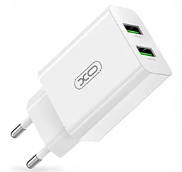 Сетевое зарядное устройство XO L119 18w QC3.0 2xUSB-A ports charger white - фото Сетевое зарядное устройство XO L119 18w QC3.0 2xUSB-A ports charger white