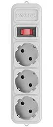 Мережевий фільтр (подовжувач) Maxxter SPM3-G-6G 10А, 3 розетки, 1.8м, з вимикачем білий - мініатюра 2