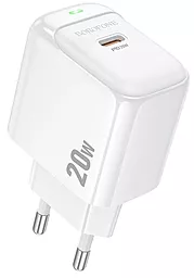 Сетевое зарядное устройство Borofone BAS43A 20w PD USB-C fast charger white - фото Сетевое зарядное устройство Borofone BAS43A 20w PD USB-C fast charger white