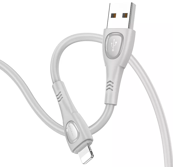 Кабель Borofone BX98 Superior USB-A - Lightning 12w 2.4a 1м cable Gray - фото 2