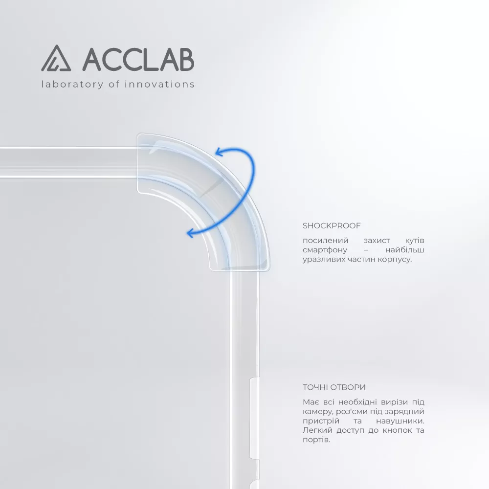 Чохол ACCLAB Shockproof для Xiaomi Poco X3 Transparent - фото 3