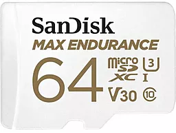 Карта пам'яті SanDisk microSDXC 64GB Max Endurance Class 10 UHS-I U3 V30 + SD-адаптер (SDSQQVR-064G-GN6IA) - мініатюра 2