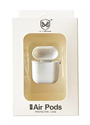 Силиконовый чехол для Apple Airpods Protective Case White 2в1 + карабин - миниатюра 2