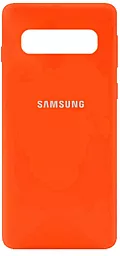 Чехол Epik Silicone Cover Full Protective (AA) Samsung G973 Galaxy S10 Neon Orange