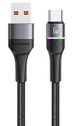Кабель Usams U76 USB-A - Type-C 66w 6a 1.2м Huawei SCP cable Black (SJ536USB01)