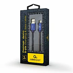 Кабель USB Cablexpert Premium 2m 2.1a Lightning Cable Blue (CC-USB2J-AMLM-2M-BL) - миниатюра 2