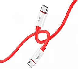Кабель Hoco X87 Magic Silicone USB Type-C - Type-C 60w 3a 1м PD cable Red - мініатюра 3
