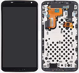 Дисплей Motorola Nexus 6 (XT1100, XT1103) с тачскрином и рамкой, Black