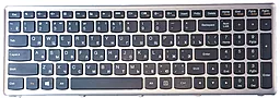 Клавіатура для ноутбуку Lenovo IdeaPad P500 Z500 frame 25-209281 срібляста/чорна