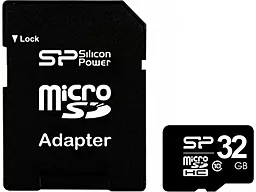 Карта пам'яті Silicon Power microSDHC 32GB Class 10 + SD-адаптер (SP032GBSTH011V10SP)