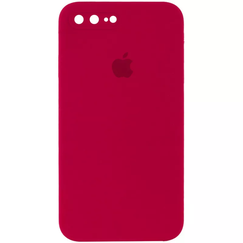 Чехол Silicone Case Full Camera Square для Apple iPhone 7 Plus, iPhone 8 Plus Rose Red - фото 1