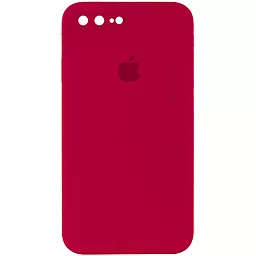 Чехол Silicone Case Full Camera Square для Apple iPhone 7 Plus, iPhone 8 Plus Rose Red