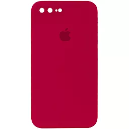 Чохол Silicone Case Full Camera Square для Apple iPhone 7 Plus, iPhone 8 Plus Rose Red - фото Чохол Silicone Case Full Camera Square для Apple iPhone 7 Plus, iPhone 8 Plus Rose Red