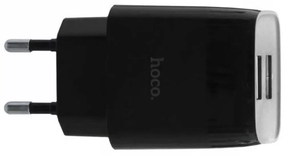 Сетевое зарядное устройство Hoco C73A 2.4a 2xUSB-A ports charger + Lightning cable black - фото 2