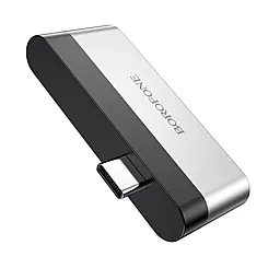 USB Type-C хаб Borofone DH1 USB3.0 2xUSB2.0 - миниатюра 3 USB Type-C хаб Borofone DH1 USB3.0 2xUSB2.0 - миниатюра 3