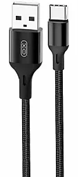 Кабель USB XO NB143 Braided 2M USB Type-C Cable Black