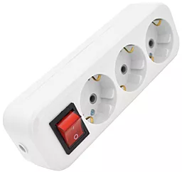 Колодка для удлинителя Voltronic EC-3S / G 3 розетки 16А з вимикачем White - фото Колодка для удлинителя Voltronic EC-3S / G 3 розетки 16А з вимикачем White