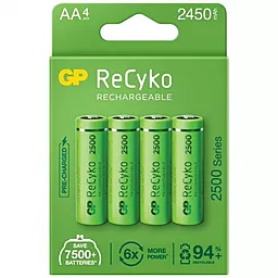 Акумулятор GP Recyko AA / HR06 2450 mAh 4шт (GP250AAHC-2EB4) 1.2 V