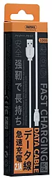 Кабель Remax Fast USB-A - micro USB 12w 2.4a 1м cable White (RC-134m) - миниатюра 2 Кабель Remax Fast USB-A - micro USB 12w 2.4a 1м cable White (RC-134m) - миниатюра 2