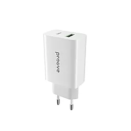 Мережевий зарядний пристрій Proove 20w USB-C/USB-A ports charger white (WCRP20110002)