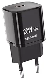 Сетевое зарядное устройство Veron TC-099 20w PD USB-C fast charger black - фото Сетевое зарядное устройство Veron TC-099 20w PD USB-C fast charger black