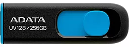 Флешка ADATA 256 GB UV128 USB 3.2 Black/Blue (AUV128-256G-RBE) - фото Флешка ADATA 256 GB UV128 USB 3.2 Black/Blue (AUV128-256G-RBE)