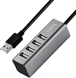 USB хаб Hoco HB1 Line Machine 0.8m USB-A to 4xUSB 2.0 hub Tarnish