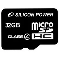Карта пам'яті Silicon Power microSDHC 32GB Class 4 (SP032GBSTH004V10)