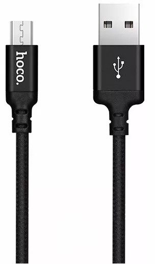 Кабель Hoco X14 Times Speed USB-A - micro USB 12w 2.4a 1м cable Black - фото 1
