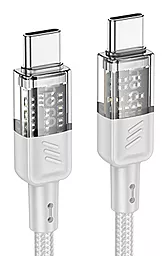 Кабель Hoco U129 Spirit transparent USB Type-C - Type-C 60w 3a 1.2м PD cable Gray - фото Кабель Hoco U129 Spirit transparent USB Type-C - Type-C 60w 3a 1.2м PD cable Gray