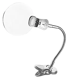 Лупа на прищепке Magnifier 4b-4 90мм/2.5х с LED-подсветкой