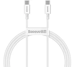 Кабель Baseus Superior USB Type-C - Type-C 100w 5a 1м PD cable White (CATYS-B02) - фото Кабель Baseus Superior USB Type-C - Type-C 100w 5a 1м PD cable White (CATYS-B02)