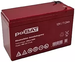 Акумуляторна батарея PolBAT 12V 7.2 Ah AGM (PB-12-7,2-A)