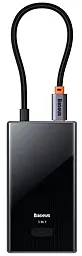 Мультипортовий Type-C хаб Baseus PioneerJoy 5-in-1 USB3.0 black (WKYY030113) - фото Мультипортовий Type-C хаб Baseus PioneerJoy 5-in-1 USB3.0 black (WKYY030113)