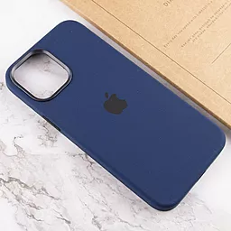 Чехол Apple Silicone Case Full with MagSafe and SplashScreen для Apple iPhone 12 Pro Max Navy blue - миниатюра 5