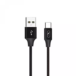 Кабель SkyDolphin S55T Neylon USB-A - Type-C 12w 2.4a 1м cable Black (USB-000436)
