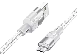 Кабель Hoco X99 Crystal Junction USB-A - micro USB 12w 2.4a 1м cable gray - миниатюра 2 Кабель Hoco X99 Crystal Junction USB-A - micro USB 12w 2.4a 1м cable gray - миниатюра 2