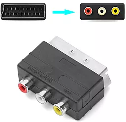 Видео переходник (адаптер) Cablexpert SCART-S-Video 3xRCA M-М Black (CCV-4415) - миниатюра 4