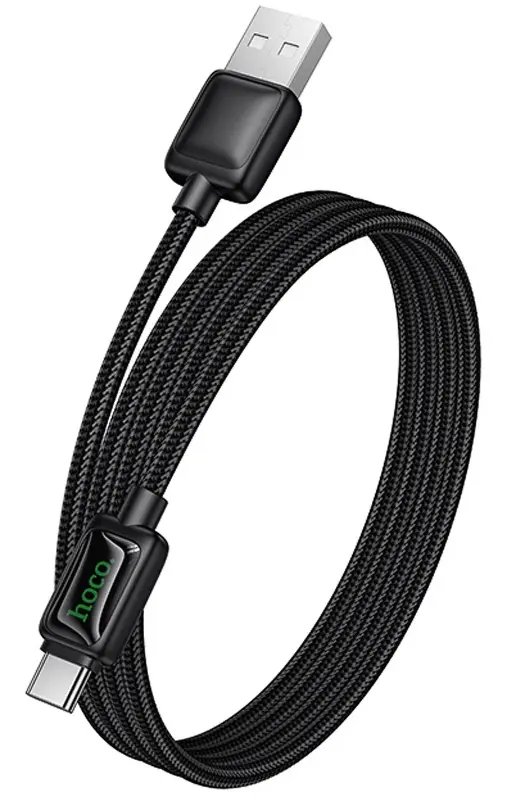 Кабель Hoco U146 USB-A - Type-C 12w 2.4а 1м cable Black - фото 2