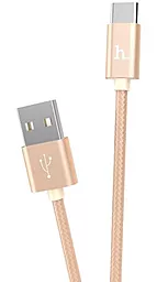 USB Кабель Hoco X2 Rapid Braided Charging USB Type-C Cable Gold - мініатюра 3