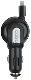 Автомобільний зарядний пристрій Ozio 5V/1A с Apple Lightning cable 0.8m Black (C-N22/C-N23)
