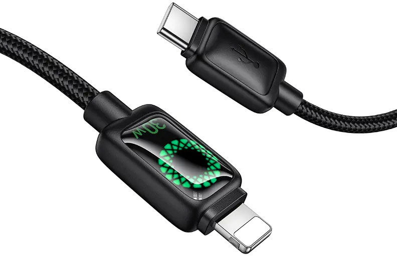 Кабель Hoco U146 USB Type-C - Lightning 30w 3a 1.2м cable Black - фото 6