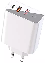 Мережевий зарядний пристрій Baseus Speed PPS Smart Display USB/USB Type-C 45W White (CCFSEU907-02)