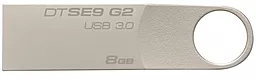 Флешка Kingston DTSE9 G2 8GB USB 3.0 (DTSE9G2/8GB) Metal Silver - фото Флешка Kingston DTSE9 G2 8GB USB 3.0 (DTSE9G2/8GB) Metal Silver